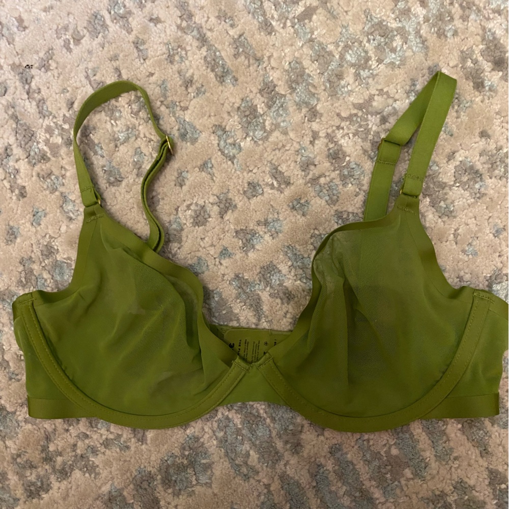 Green mesh Cuup bra, “the plunge”